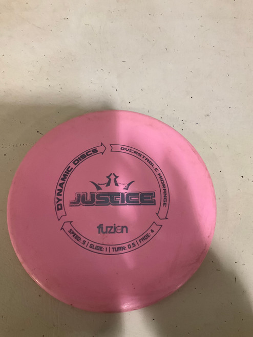 Vist Large View of Product Image Which is Used Dynamic Discs JUSTICE Disc Golf Mid Range Pink