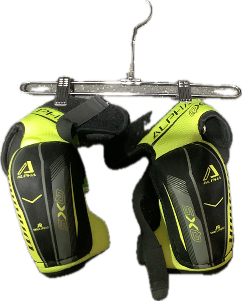 Vist Large View of Product Image Which is Used Warrior QXS ALPHA Junior Elbow Pads Black SM