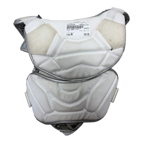 Vist Large View of Product Image Which is Used True ZERO LYTE Lacrosse Shoulder Pads White MD