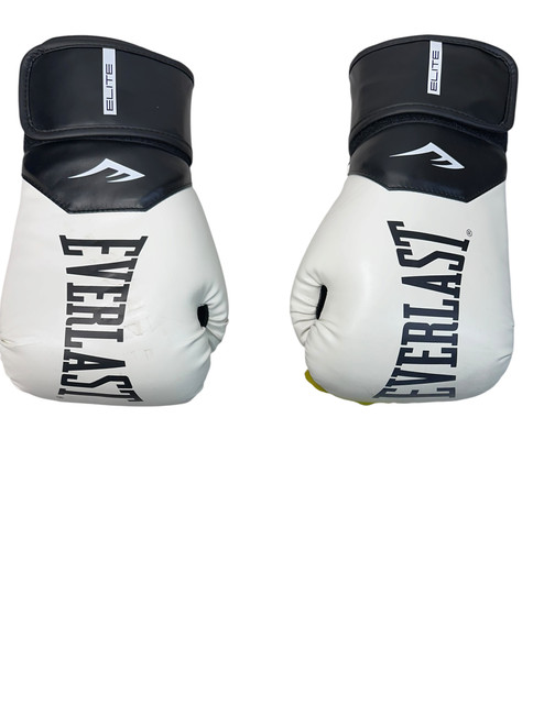 Vist Large View of Product Image Which is Used Everlast ELITE Boxing Gloves White And Black SM