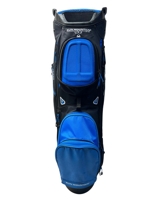 Vist Large View of Product Image Which is Used Sun Mountain SYNC Mens Cart Bag Black And Royal Blue