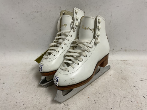 Vist Large View of Product Image Which is Used CELEBRITY Girls Figure Skate White Youth 13.5