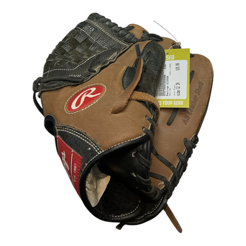 Vist Large View of Product Image Which is Used Rawlings D1200DB BB/SB Glove RH Throw Brown 12"
