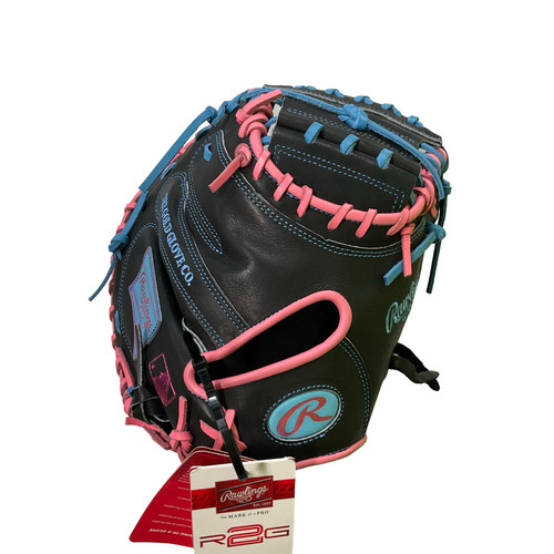 Vist Large View of Product Image Which is Used Rawlings PRORCM43-23BP HEART OF THE HIDE BB/SB Catchers RH Throw Black 34"