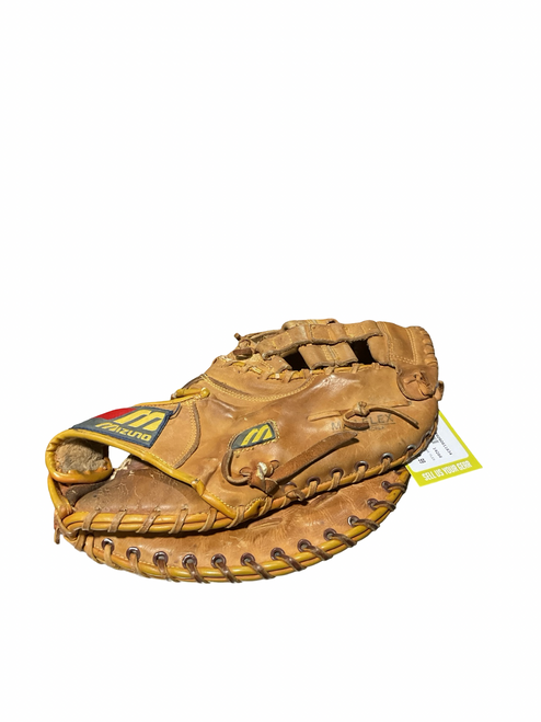 Vist Large View of Product Image Which is Used Mizuno MAX FLEX BB/SB First Base RH Throw Brown 13"