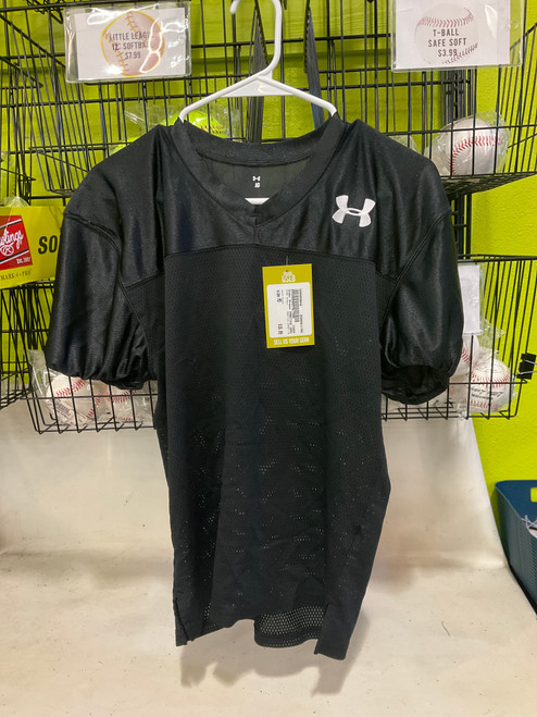 Vist Large View of Product Image Which is Used Under Armour PRACTICE JERSEY YM FB Top Youth Black MD