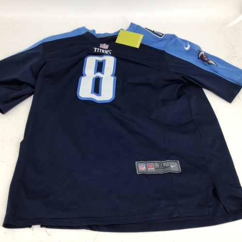 Vist Large View of Product Image Which is Used Nike MARIOTA 8 XL TITANS JERSEY FB Top Adult Navy Blue XL
