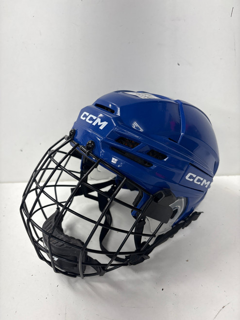Vist Large View of Product Image Which is Used CCM TACKS 720 NO CSA Helmet Cage Combo Royal Blue SM (new= $300)