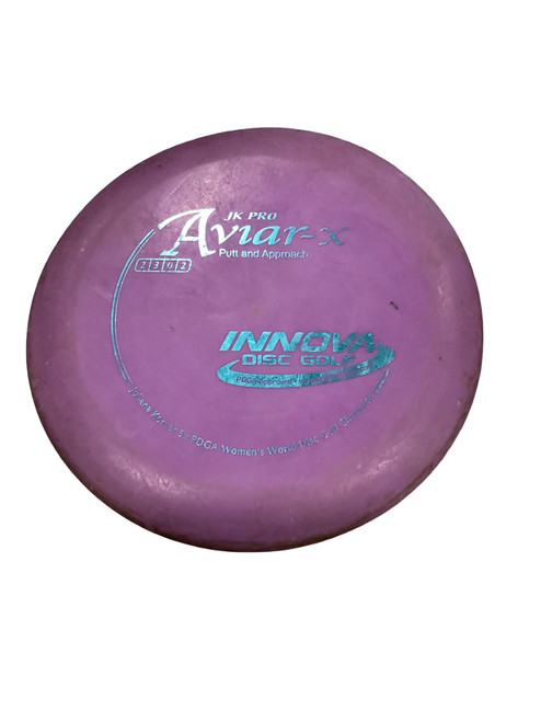 Vist Large View of Product Image Which is Used Innova JK PRO AVIAR X Disc Golf Putter Purple