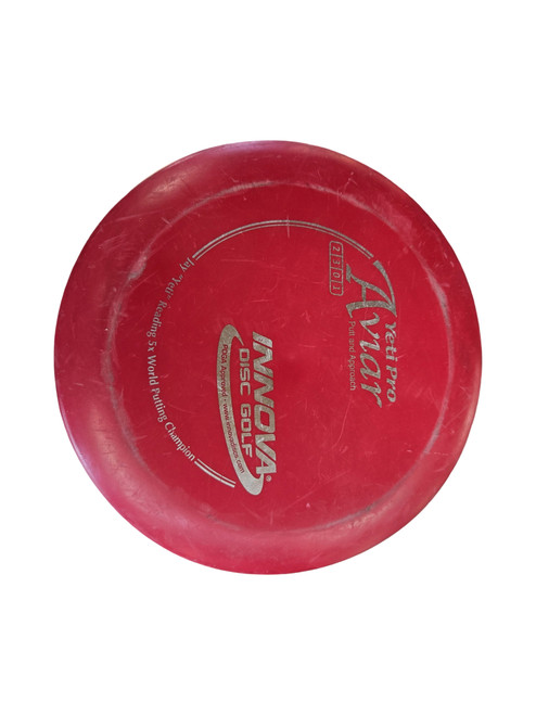 Vist Large View of Product Image Which is Used Innova YETI PRO AVIAR Disc Golf Putter Red