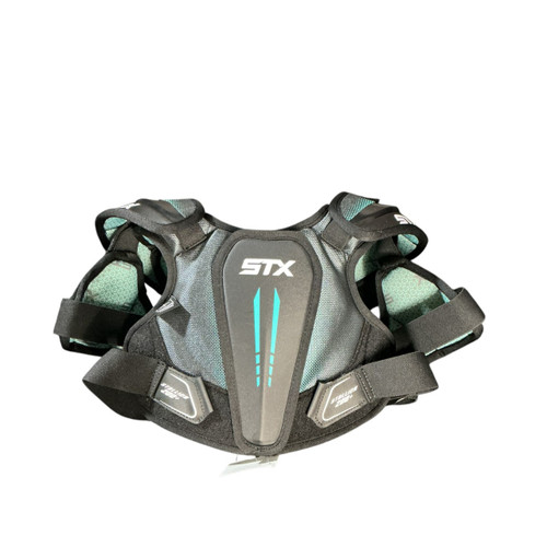 Vist Large View of Product Image Which is Used STX YT SM STX STALLION 200+ SHLD Lacrosse Shoulder Pads Turquoise SM