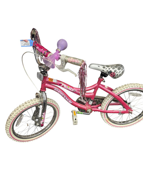 Vist Large View of Product Image Which is Used Supercycle OASIS Training Wheel Bike Girls Pink 18"