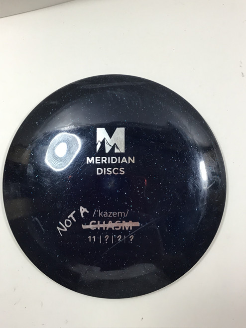 Vist Large View of Product Image Which is Used MERIDIAN DISCS CHASM Disc Golf Driver Navy Blue 178g