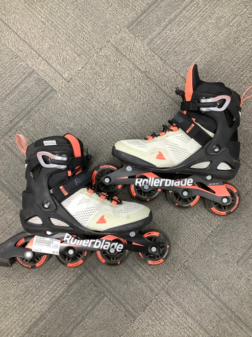 Vist Large View of Product Image Which is Used Rollerblade WOMENS MACROBLADE Senior Rec Fitness Skates White Senior 9