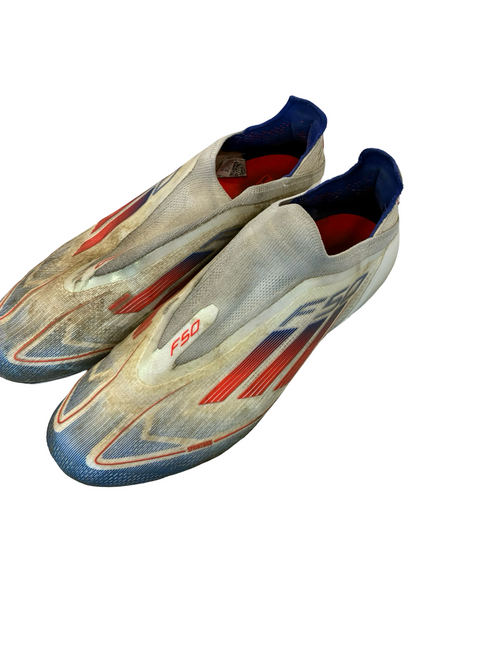 Vist Large View of Product Image Which is Used Adidas Soccer Cleats White Senior 8.5