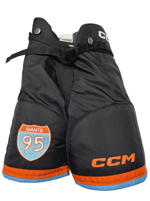 Vist Large View of Product Image Which is Used 95 Giants CCM Tacks 85C Custom Youth Hockey Pants Black Size Large