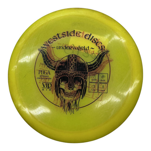 Vist Large View of Product Image Which is Used Westside VIP AIR UNDERWORLD Disc Golf Driver Yellow 166g