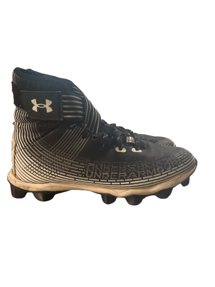Vist Large View of Product Image Which is Used Under Armour Adult FB Cleats Black And White Senior 8