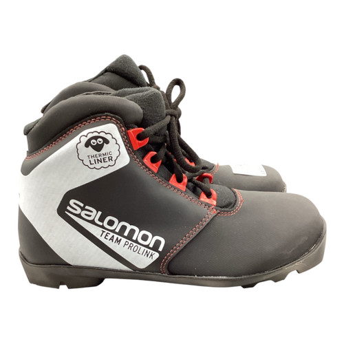 Vist Large View of Product Image Which is Used Salomon Boys NNN XC Ski Boots Black W 05-05.5 / JR 03.5-04