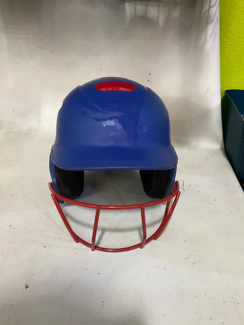 Vist Large View of Product Image Which is Used BoomBah SB HELMET 6 1/4-7 Batting Helmet w/Mask Royal Blue And Red MD