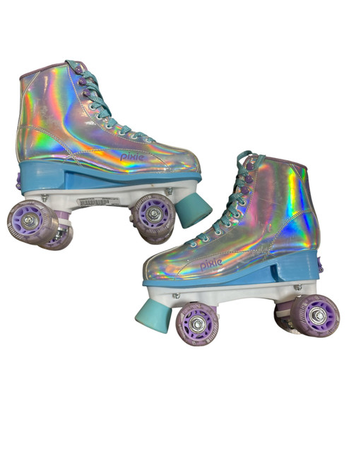 Vist Large View of Product Image Which is Used RollerDerby PIXIE ADJ 3-6 Junior Rec Fitness Skates Mirror Adjustable