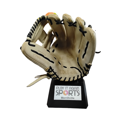 Vist Large View of Product Image Which is Used Wilson A2000 1786 PRO STOCK BB/SB Glove RH Throw Brown 11 1/2"