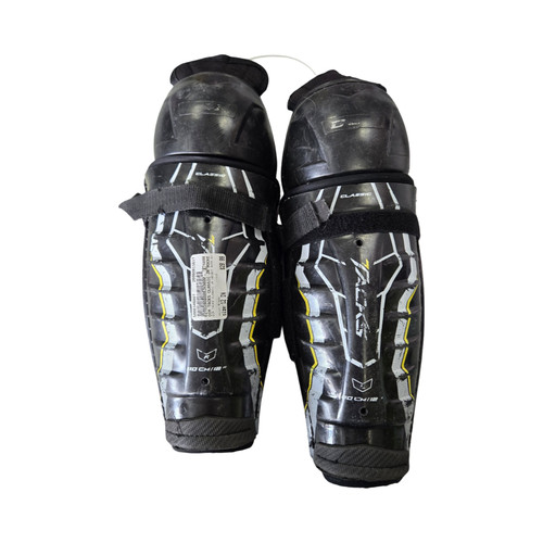 Vist Large View of Product Image Which is Used CCM TACKS CLASSIC JR HOCKEY SHIN GUARDS 12IN Junior Shin Guards Black 12"