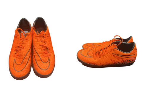 Vist Large View of Product Image Which is Used Nike HYPERVENOM Soccer Indoor Shoes Orange Senior 6.5