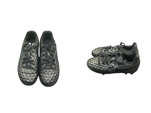 Vist Large View of Product Image Which is Used Nike TIEMPO Soccer Cleats Black Youth 12.0