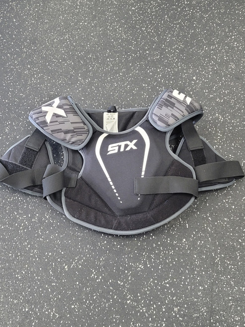 Vist Large View of Product Image Which is Used STX STALLION 75 SHOULDER PADS Lacrosse Shoulder Pads Black MD