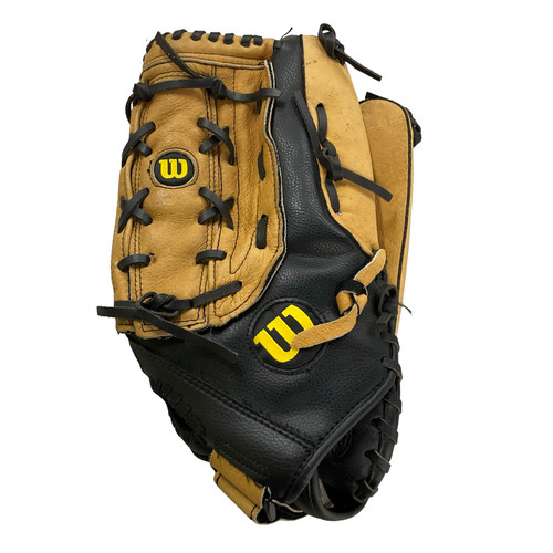 Vist Large View of Product Image Which is Used Wilson A0360 BB/SB Glove RH Throw Brown 14"