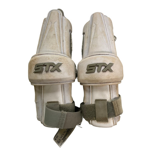 Vist Large View of Product Image Which is Used STX STALLION 1K 360+ Lacrosse Arm Pads/Guards White MD