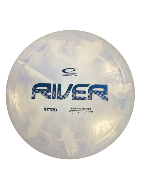 Vist Large View of Product Image Which is Used Latitude 64 RETRO RIVER Disc Golf Mid Range Royal Blue