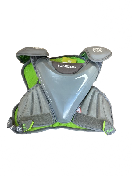 Vist Large View of Product Image Which is Used Maverik MX Lacrosse Shoulder Pads Grey SM