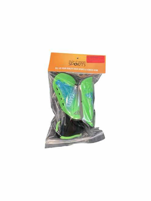 Vist Large View of Product Image Which is Used Umbro Soccer Shin Guards Youth Green MD