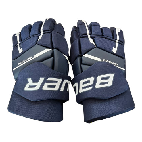 Vist Large View of Product Image Which is Used Bauer SUPREME M3 Senior Gloves Navy Blue 15"