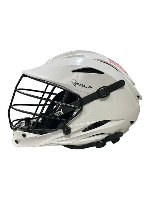 Vist Large View of Product Image Which is Used STX RIVAL JR Lacrosse Helmet White One Size