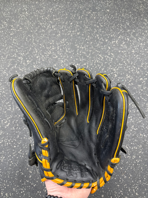 Vist Large View of Product Image Which is Used Rawlings GAMER SERIES G1209GT BB/SB Glove RH Throw Black 12"