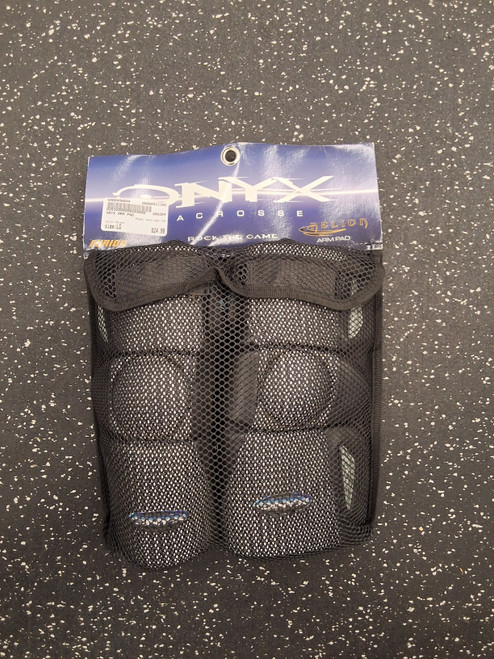 Vist Large View of Product Image Which is Used ONYX ARM PAD Lacrosse Arm Pads/Guards Black LG