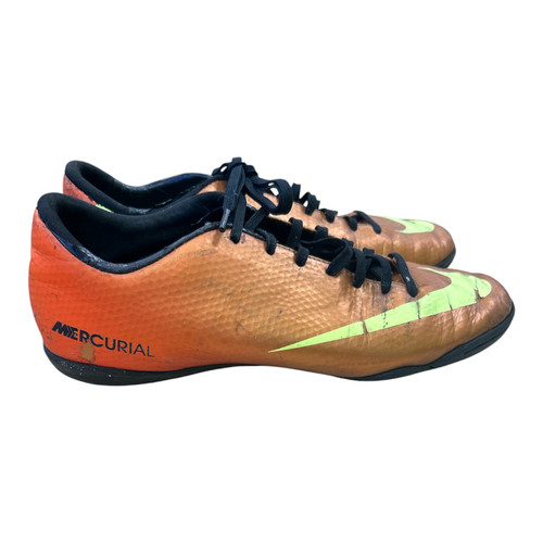 Vist Large View of Product Image Which is Used Nike MERCURIAL Soccer Indoor Shoes Texas Orange Senior 7.5