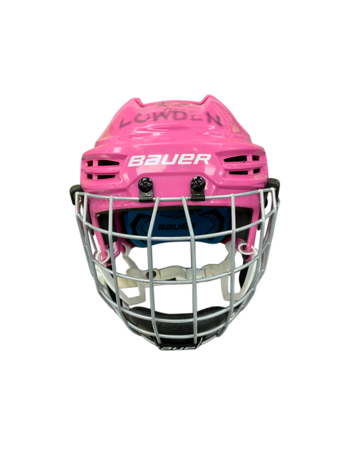 Vist Large View of Product Image Which is Used Bauer PRODIGY Helmet Cage Combo Pink SM