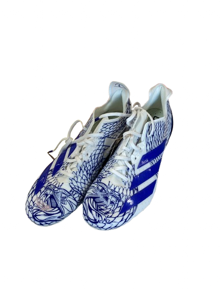 Vist Large View of Product Image Which is Used Adidas Soccer Cleats Clear And Royal Blue Senior 13