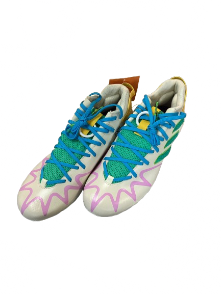 Vist Large View of Product Image Which is Used Adidas Adult FB Cleats White Senior 9