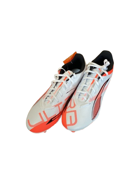 Vist Large View of Product Image Which is Used Puma Soccer Cleats Orange And White Senior 12