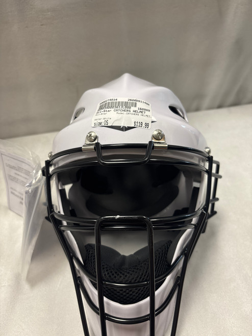 Vist Large View of Product Image Which is Used All-Star CATCHERS HELMET Catchers Helmet w/Mask White One Size
