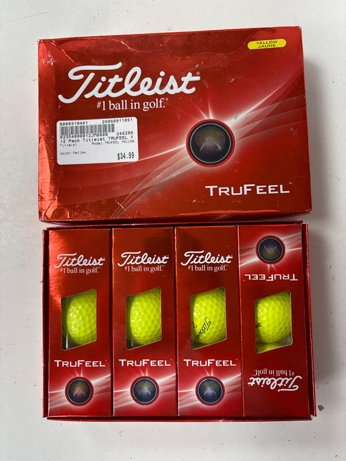 Vist Large View of Product Image Which is Used Titleist TRUFEEL YELLOW 12 Pack - Golf Balls Yellow