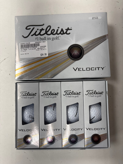Vist Large View of Product Image Which is Used Titleist VELOCITY 12 Pack - Golf Balls White