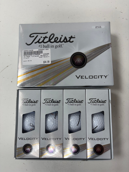 Vist Large View of Product Image Which is Used Titleist VELOCITY 12 Pack - Golf Balls White