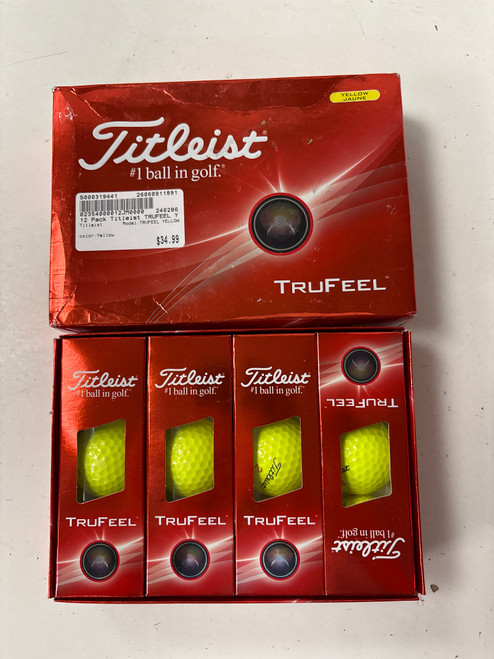 Vist Large View of Product Image Which is Used Titleist TRUFEEL YELLOW 12 Pack - Golf Balls Yellow