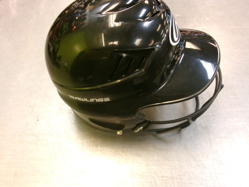 Vist Large View of Product Image Which is Used Rawlings HELMET Batting Helmet w/Mask Black MD